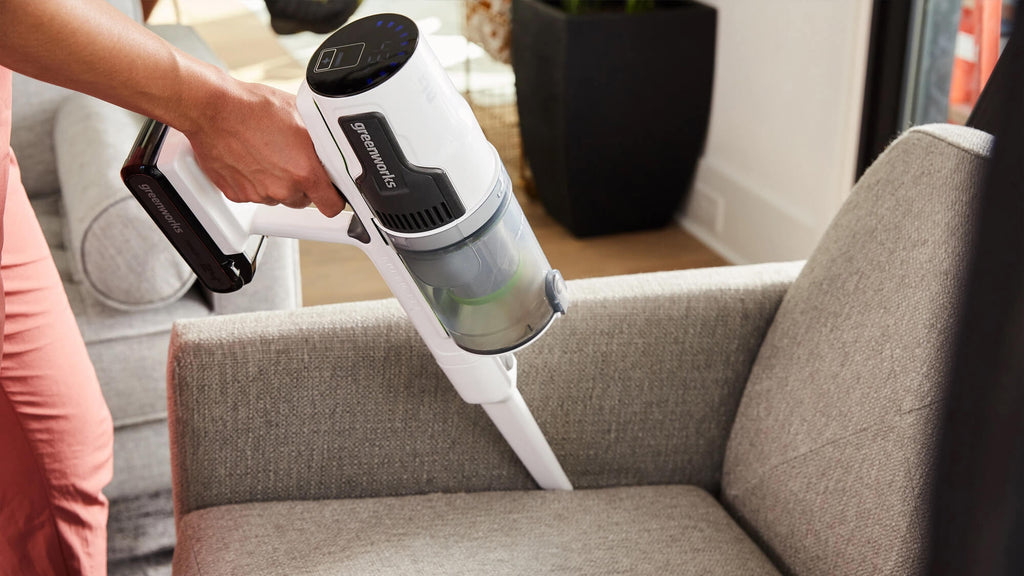 24V White Stick Vacuum with 5 Brush Accessories with 1 x 4Ah Battery &amp; Charging Station