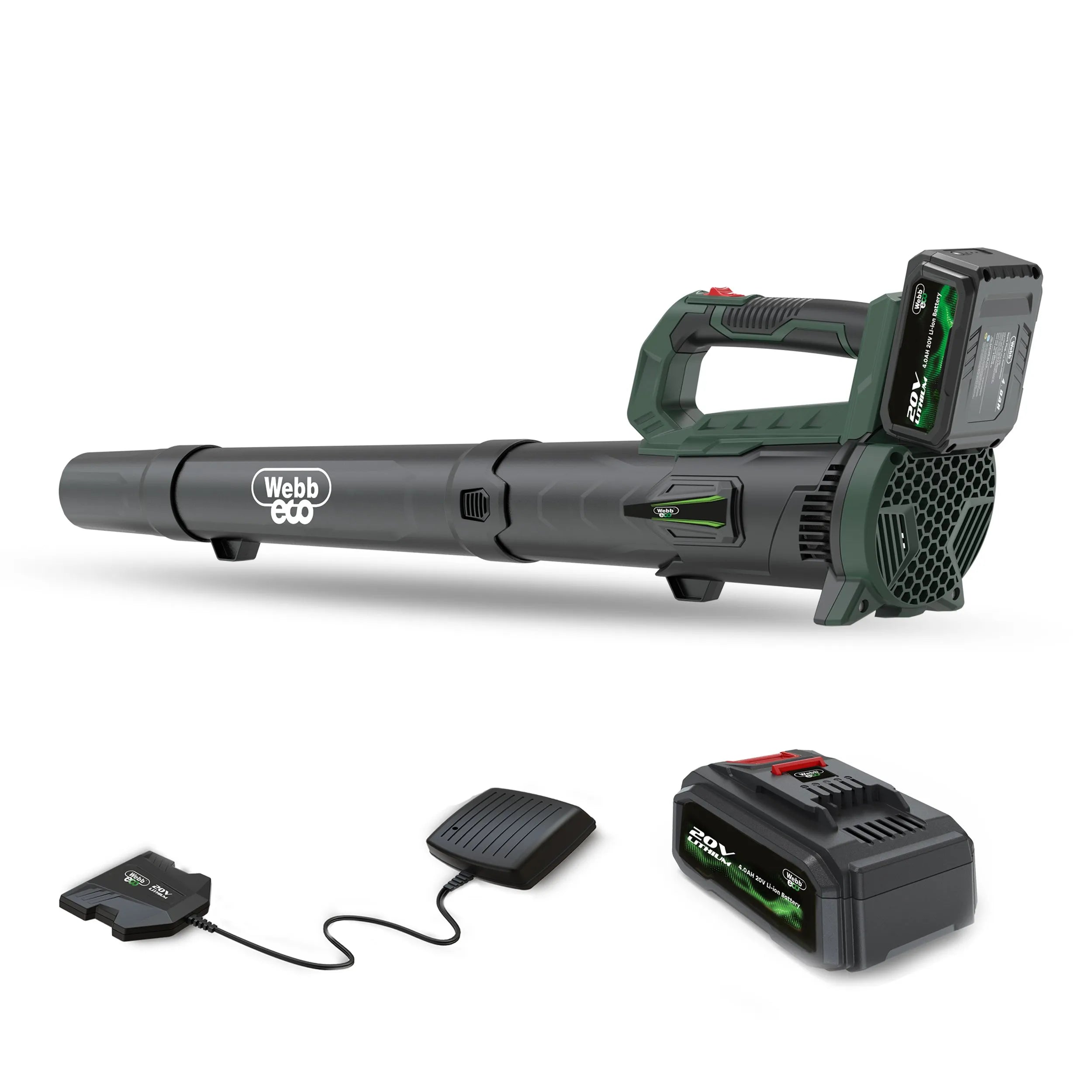 Webb 20v 160mph Cordless Axial Blower (4ah Battery & Charger)