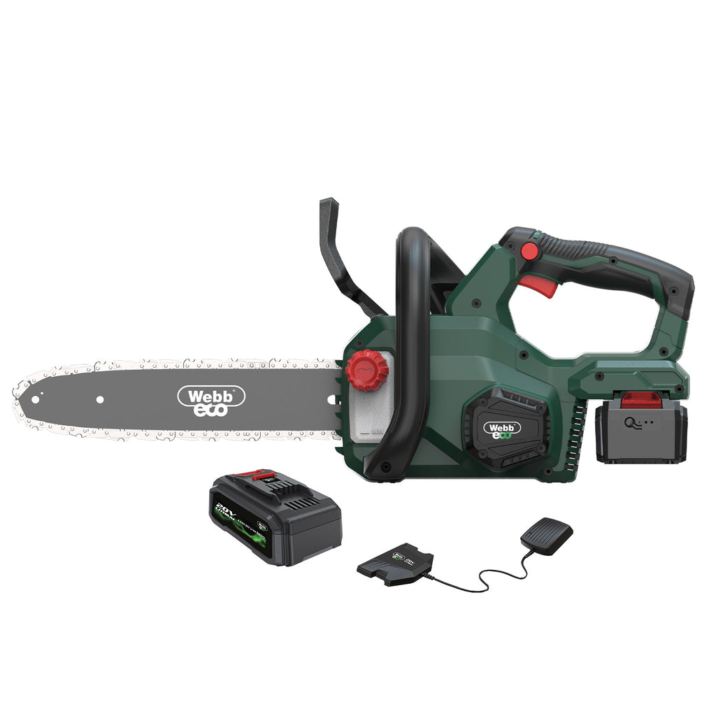 Webb 20v 25cm (10") Cordless Chain Saw (4AH Battery & Charger)