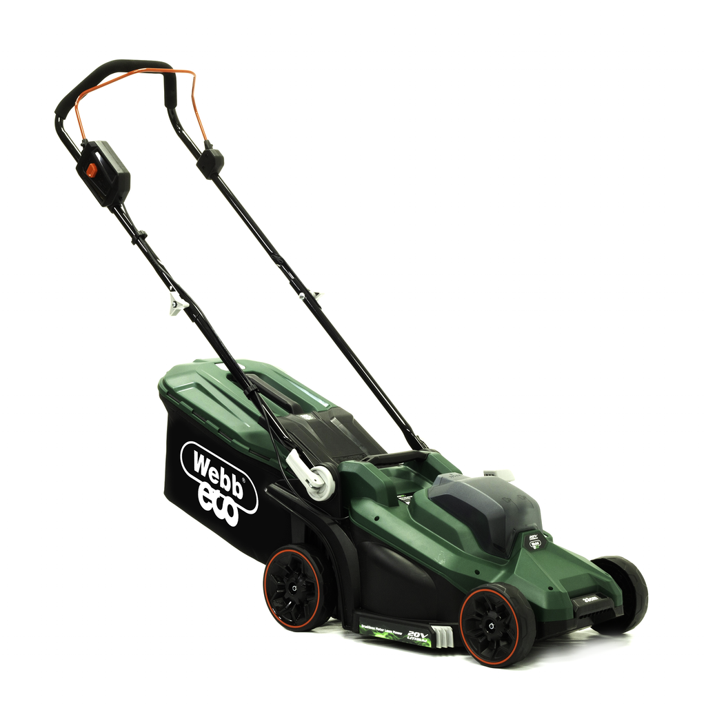Webb 20V 33cm (14") Cordless Rotary Lawnmower plus 20V 25cm  Line Trimmer (4AH Battery & Charger)