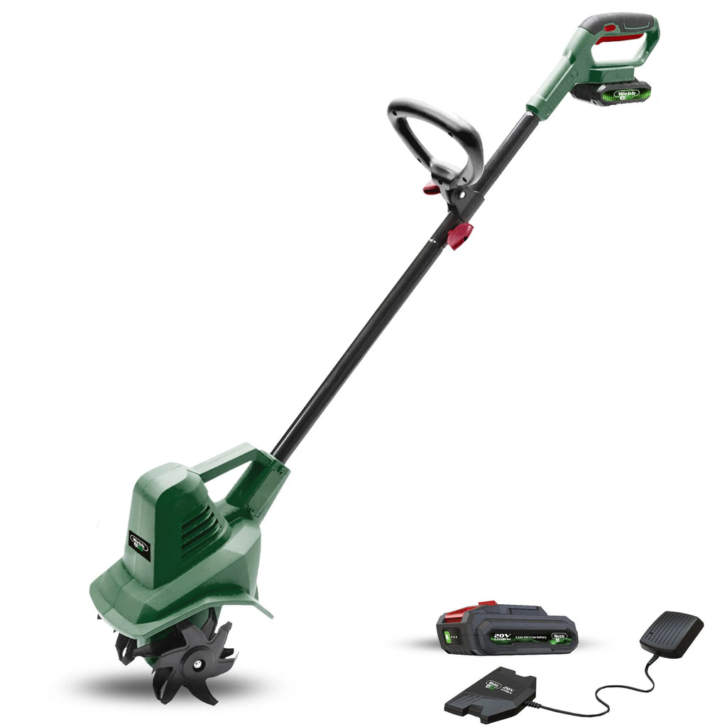 Webb 20V 20cm (8") Cordless Tiller (2AH Battery & Charger) NEW