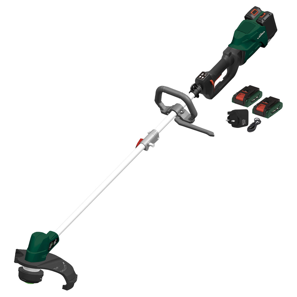 Webb 40V (2 x 20V) Cordless Brushless 30cm Grass Trimmer with 2 x 20v 4Ah Batteries &  Charger (NEW)