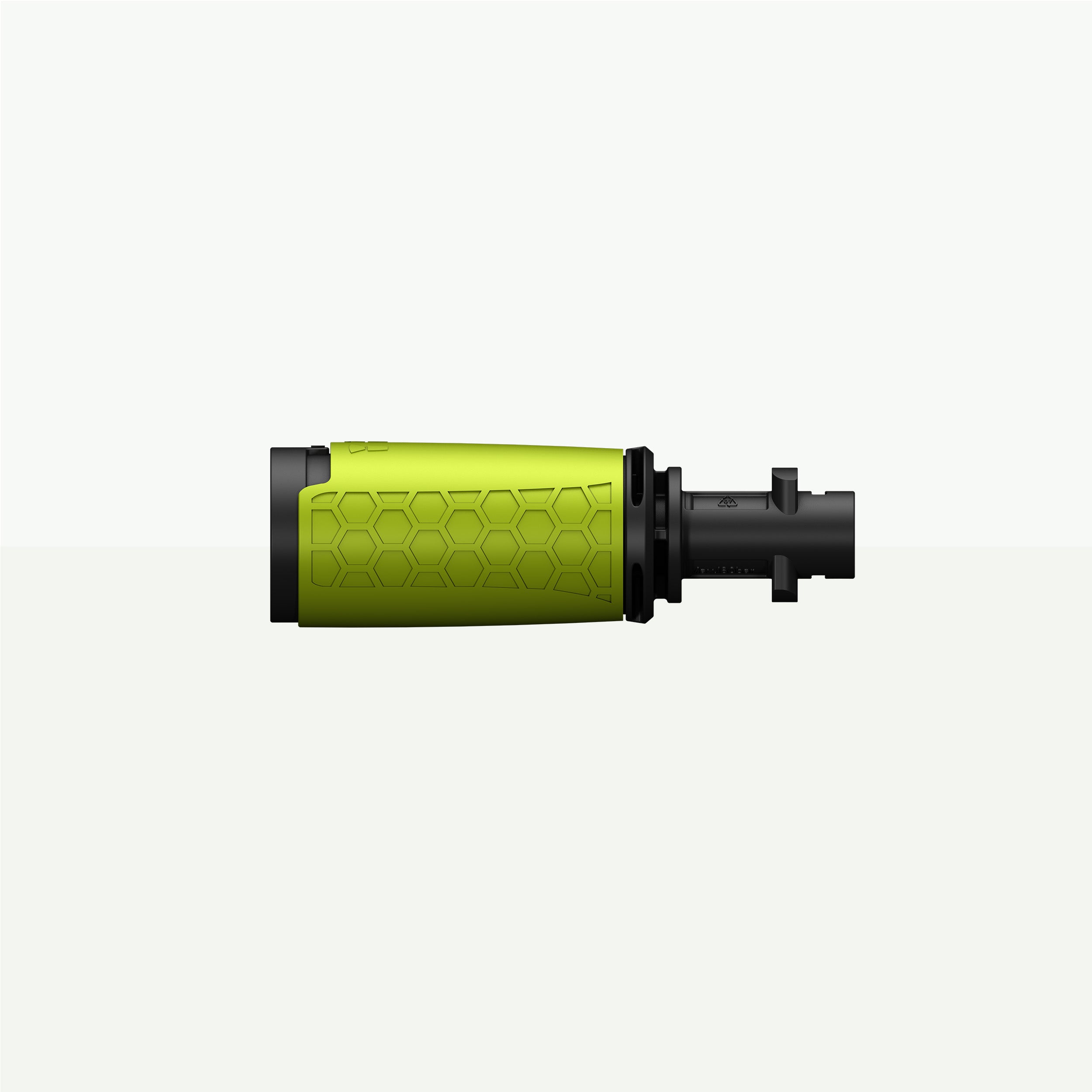 green hexagonal textured vario nozzle with a black connector