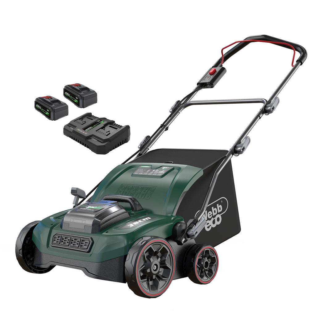 Webb 40V (2 x 20V)Cordless Scarafier Rake With 2 x 20v 4ah Batteries & Charger (NEW)